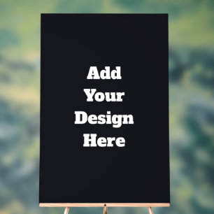 Custom black simple Design Add Photo or Text Acrylic Sign