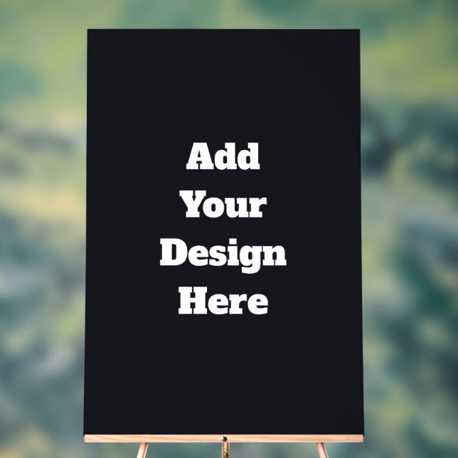 Custom black simple Design Add Photo or Text Acrylic Sign (Neutral)