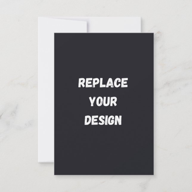 Custom black simple Design Add Photo or Text Announcement (Front)