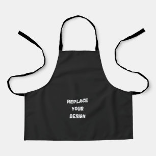 Custom black simple Design Add Photo or Text Apron