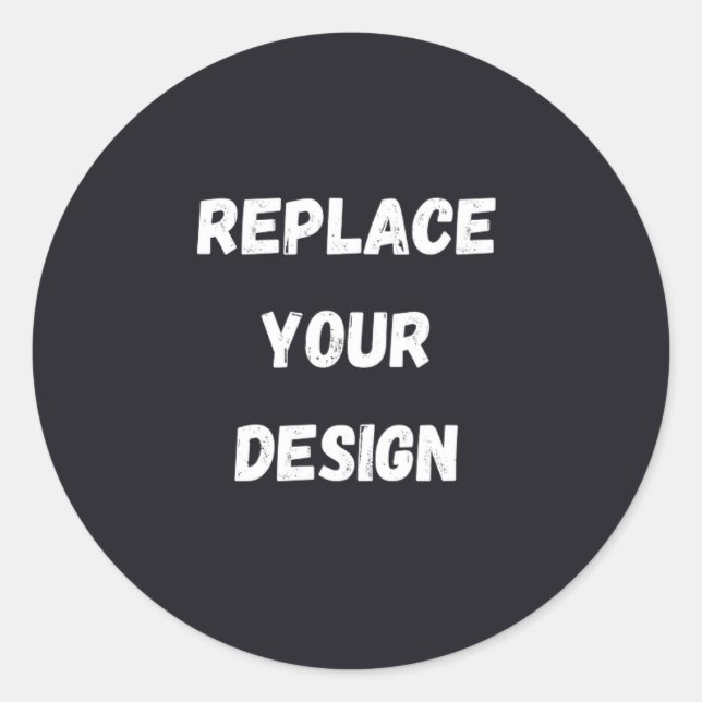Custom black simple Design Add Photo or Text Classic Round Sticker (Front)