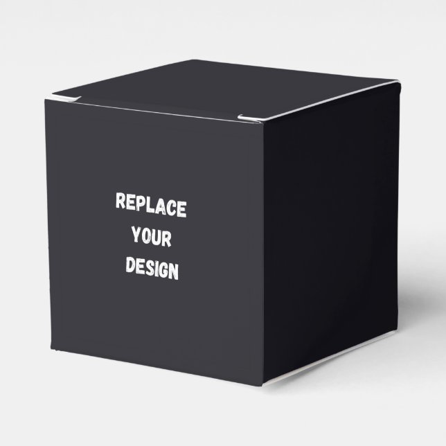 Custom black simple Design Add Photo or Text Favor Box (Front Side)