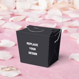 Custom black simple Design Add Photo or Text Favor Box