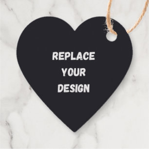 Custom black simple Design Add Photo or Text Favour Tags