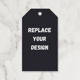 Custom black simple Design Add Photo or Text Gift Tags