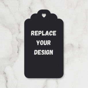 Custom black simple Design Add Photo or Text Gift Tags