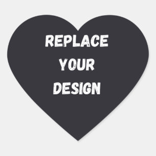 Custom black simple Design Add Photo or Text Heart Sticker