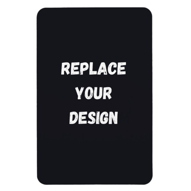 Custom black simple Design Add Photo or Text Magnet (Vertical)