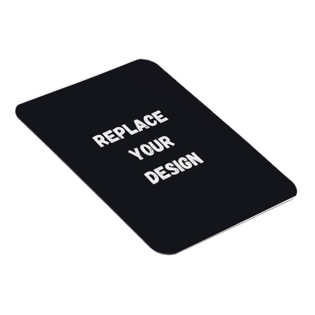 Custom black simple Design Add Photo or Text Magnet (Right Side)