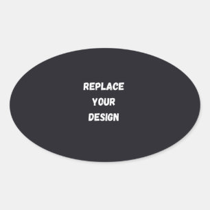 Custom black simple Design Add Photo or Text Oval Sticker