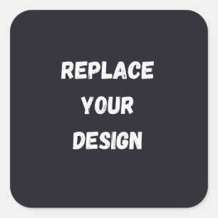 Custom black simple Design Add Photo or Text Square Sticker