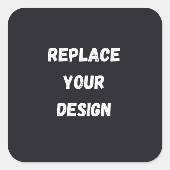 Custom black simple Design Add Photo or Text Square Sticker (Front)
