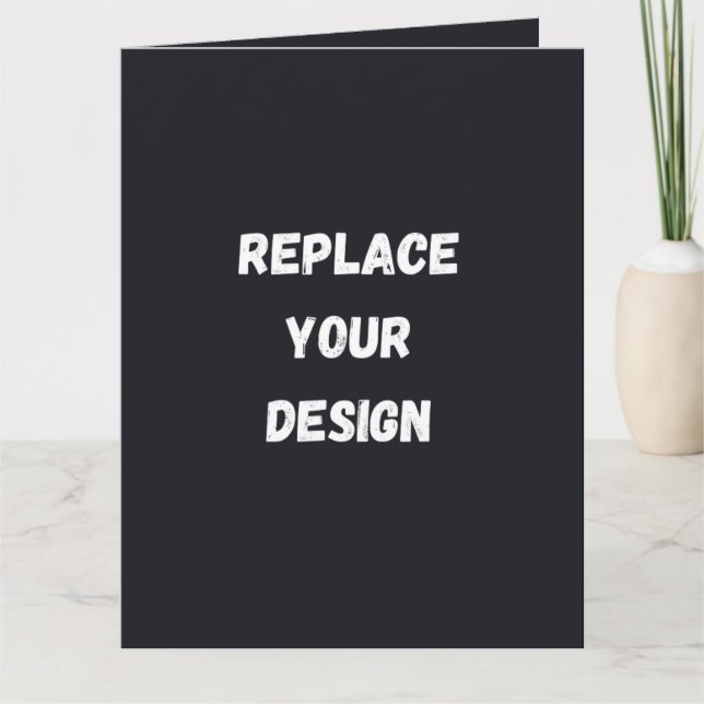 Custom black simple Design Add Photo or Text Thank You Card (Front)