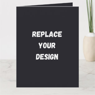 Custom black simple Design Add Photo or Text Thank You Card