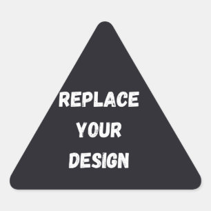 Custom black simple Design Add Photo or Text Triangle Sticker