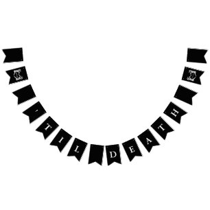 Custom Black Skeleton Decoration Til Death Wedding Bunting Flags