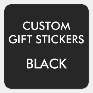 Custom BLACK SQUARE Gift Stickers Template