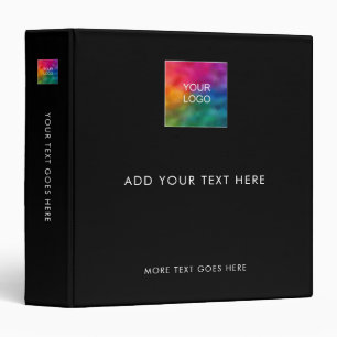 Custom Black Template Business Company Logo Binder