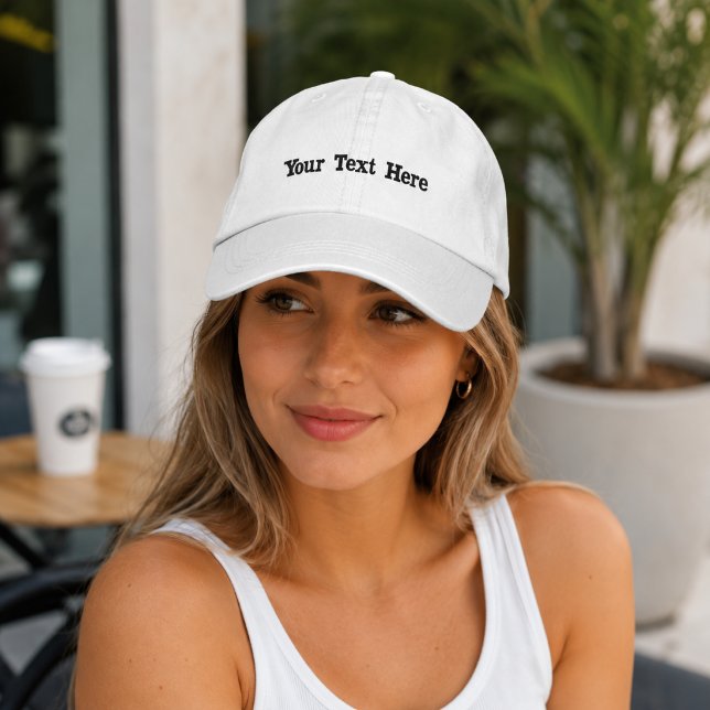 Custom Black Text Minimal Embroidered Hat (Creator Uploaded)