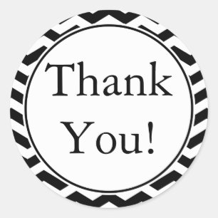 Custom Black Thank You Stickers and Favour Labels