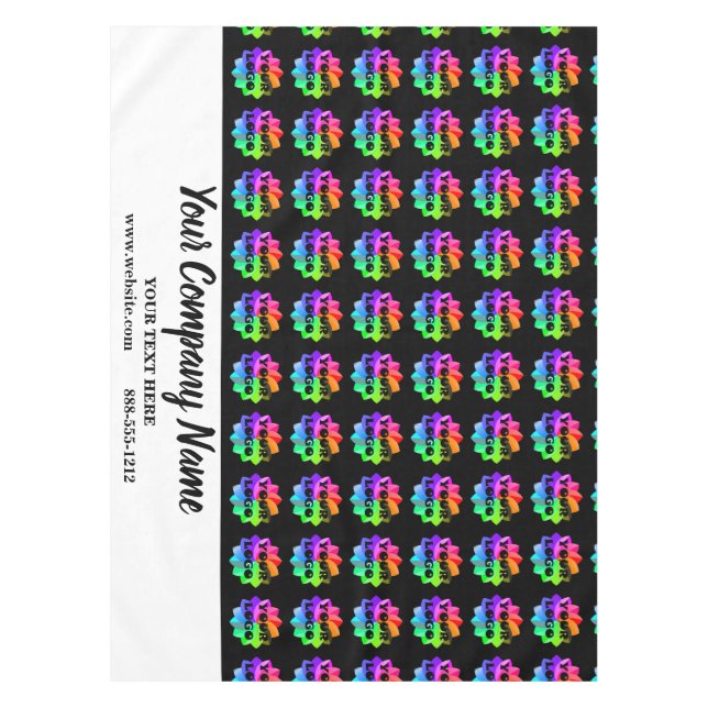 Custom Black Trade Show Tablecloth Logo Business (Front)