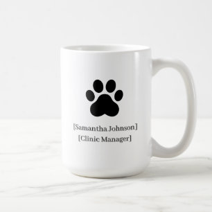 Custom Black Vet Staff Mug Clinic Logo Ready