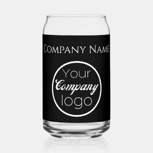 Custom Black White Add logo Here promo Can Glass