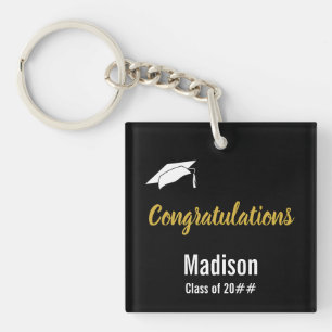 Custom Black White and Faux Gold Graduation