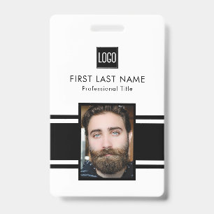 Custom Black & White Business ID Badge
