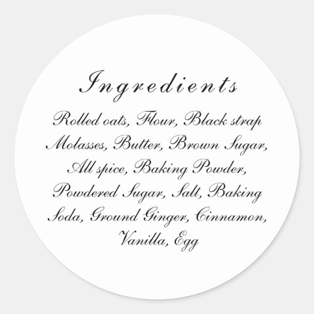Custom Black & White Chic Ingredients DIY Label (Front)