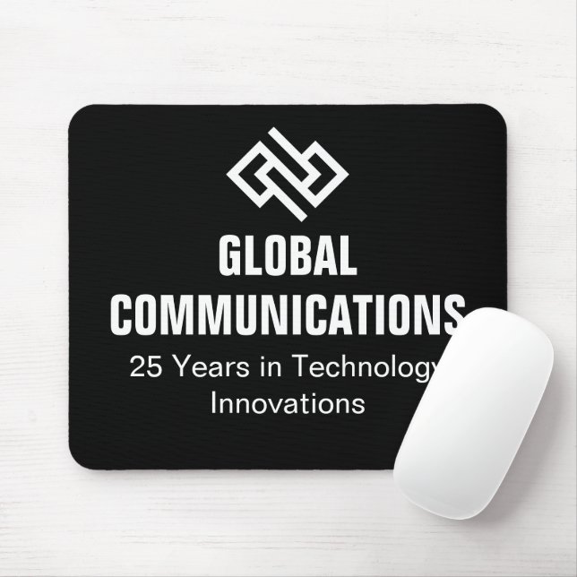 Custom Black White Cyber Security Company Mouse Pad (With Mouse)