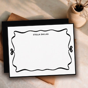 Custom Black/White Doodle Frame Simple Personalize Card