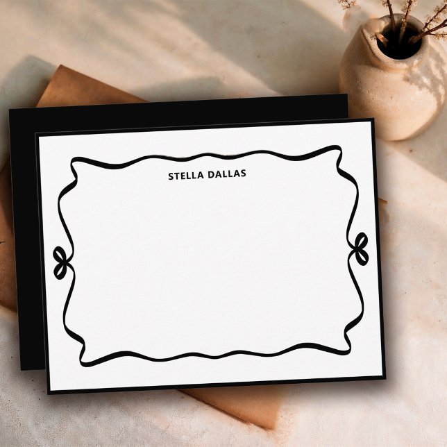 Custom Black/White Doodle Frame Simple Personalize Card (Creator Uploaded)