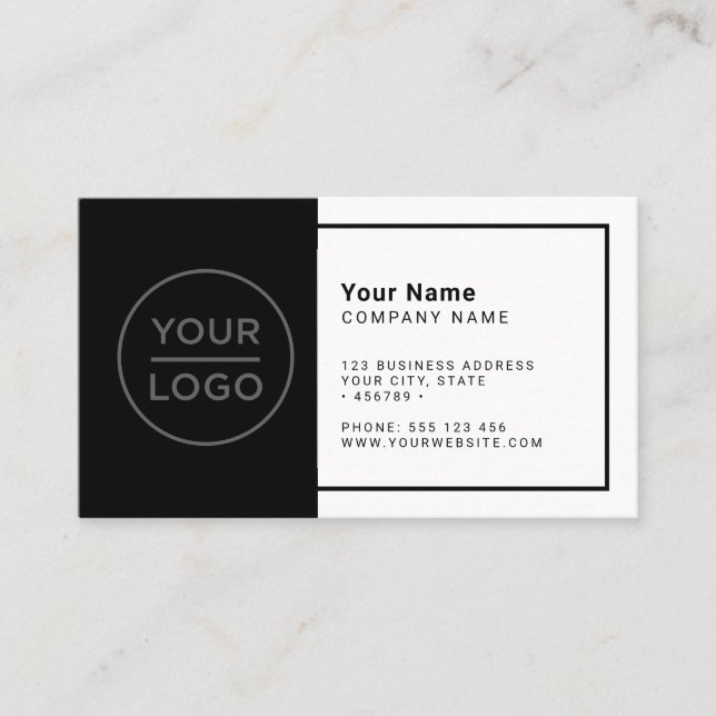 Custom black white modern minimalist any colour bu business card (Front)