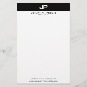 Custom Black White Modern Minimalist Template Stationery