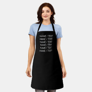 Custom black white Name text quote phrase elegant Apron