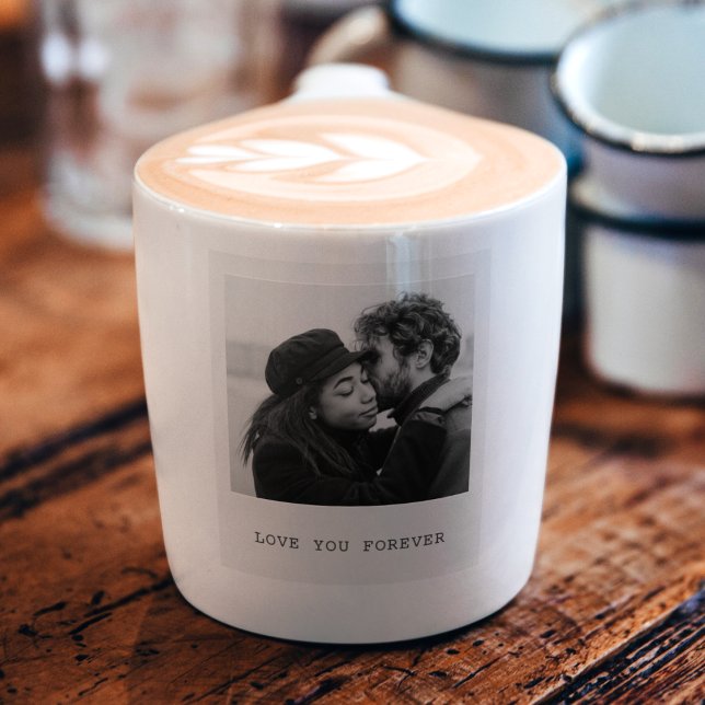Custom Black & White Photo Mug – Love You Forever (Creator Uploaded)