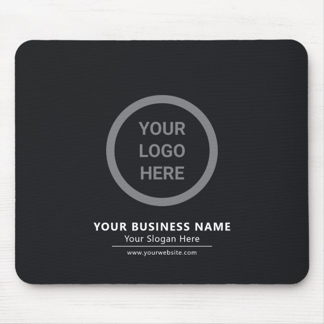 Custom Black & White Professional Business Logo Mouse Pad (Front)
