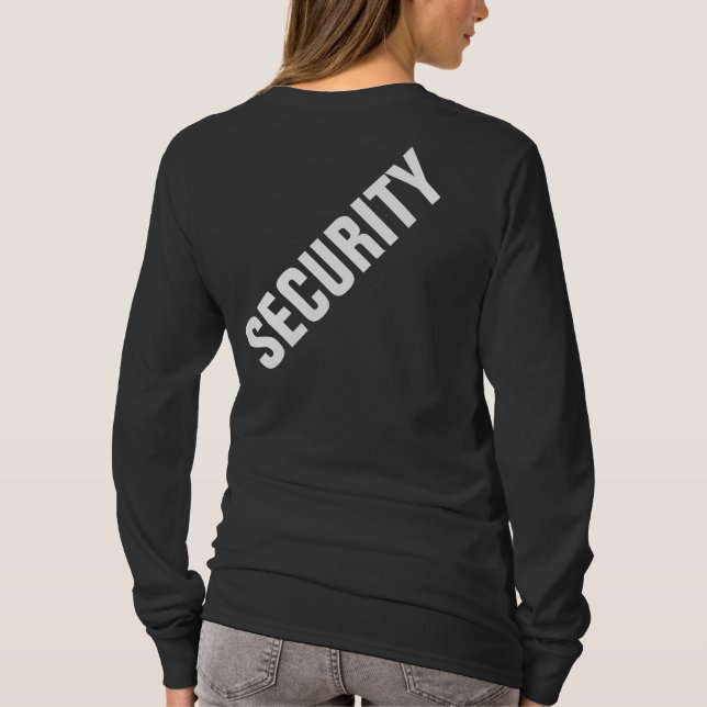 Custom Black White Security Womens Double Sided T-Shirt (Back)