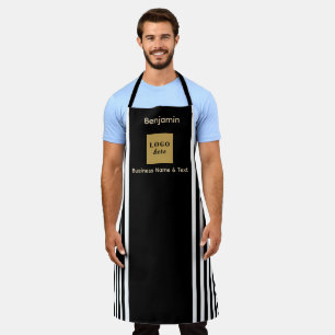 Custom Black & White Stripe Apron