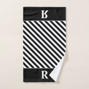 Custom Black/White Stripes Hand Towel