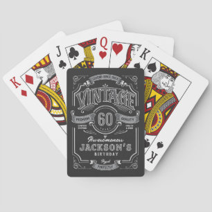 Custom Black & White Vintage Aged To Perfection Playing Cards