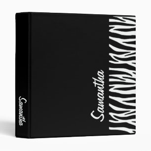 Custom Black White Zebra Binder