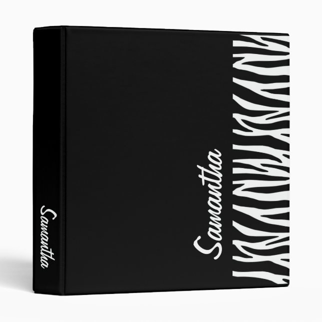 Custom Black White Zebra Binder (Front/Spine)