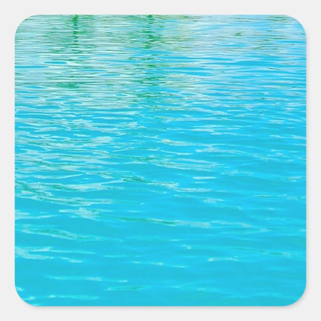 Custom Blank Template Blue Green Sea Water Square Sticker (Front)