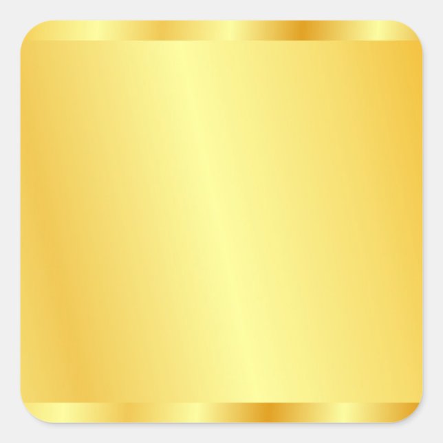Custom Blank Template Faux Gold Background Trendy Square Sticker (Front)