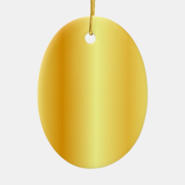 Custom Blank Template Faux Gold Metallic Look Ceramic Ornament (Front)