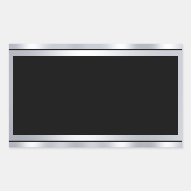 Custom Blank Template Faux Silver Black Add Text Sticker (Front)