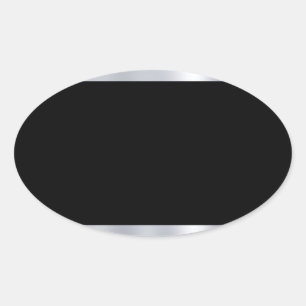 Custom Blank Template Faux Silver Black Elegant Oval Sticker