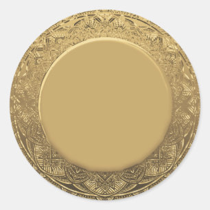 Custom Blank Template Gold Faux Foil Classic Round Sticker